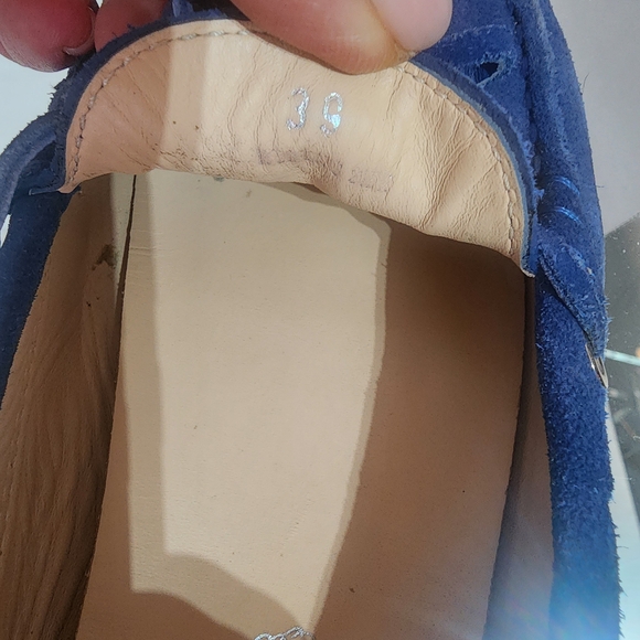 Tod's Blue Leather Loafers Driving Moccasin Size 39 US 8.5 - Picture 7 of 10
